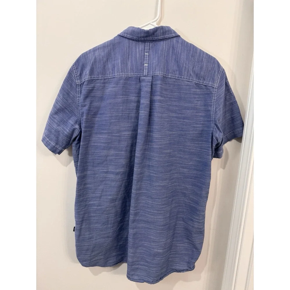 The North Face Men's L Blue Button Up Shirt Short Sleeve‎ Outdoor Casual Stripe